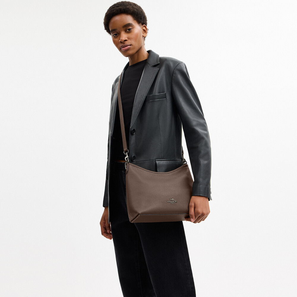 Coach Laurel Shoulder Bag Dark Stone and Pewter Hardware